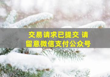 交易请求已提交 请留意微信支付公众号